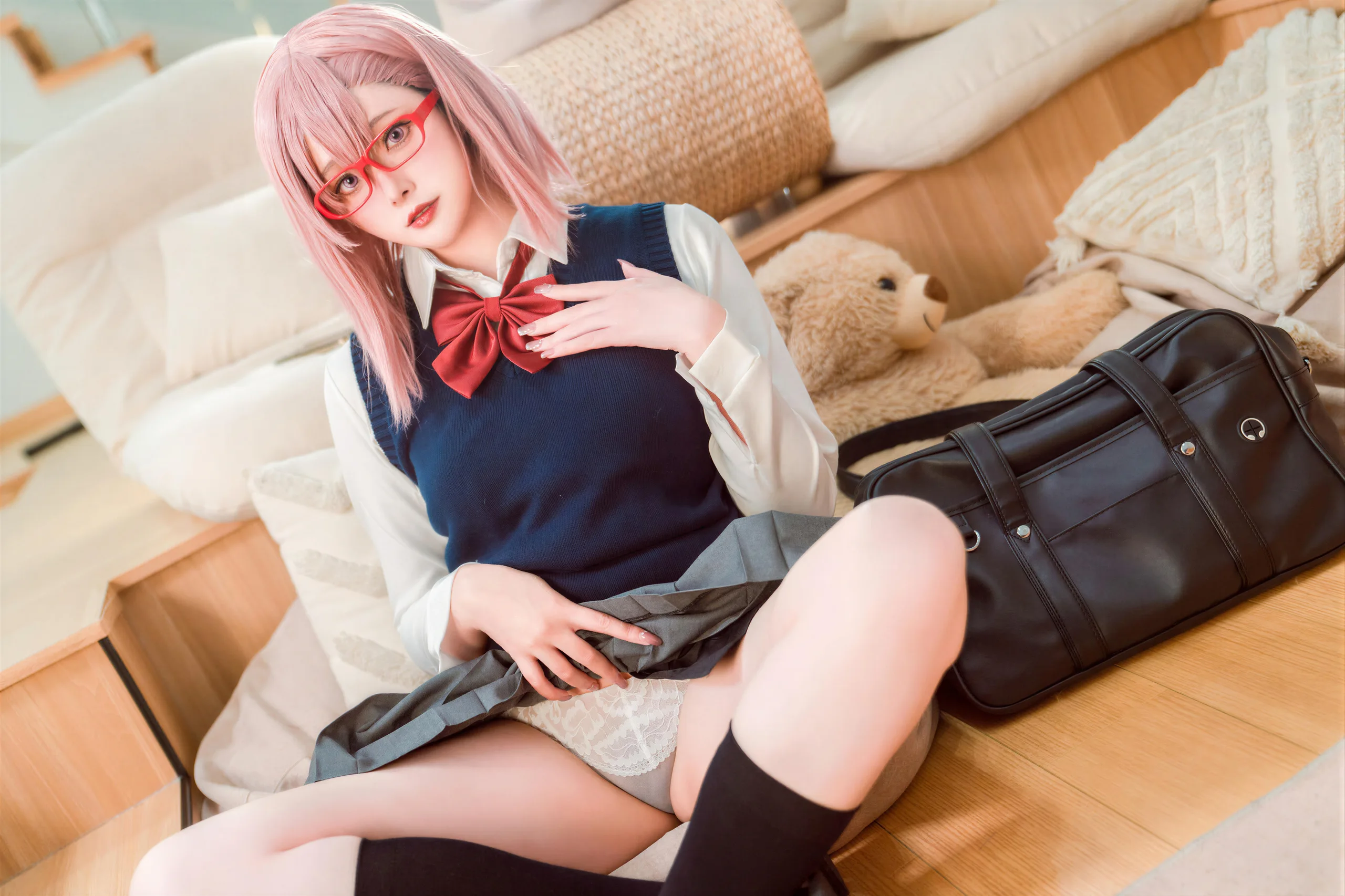 Natsuko夏夏子 2 5次元的诱惑 天乃莉莉纱校服25P 104 1M - 第6张写真大图