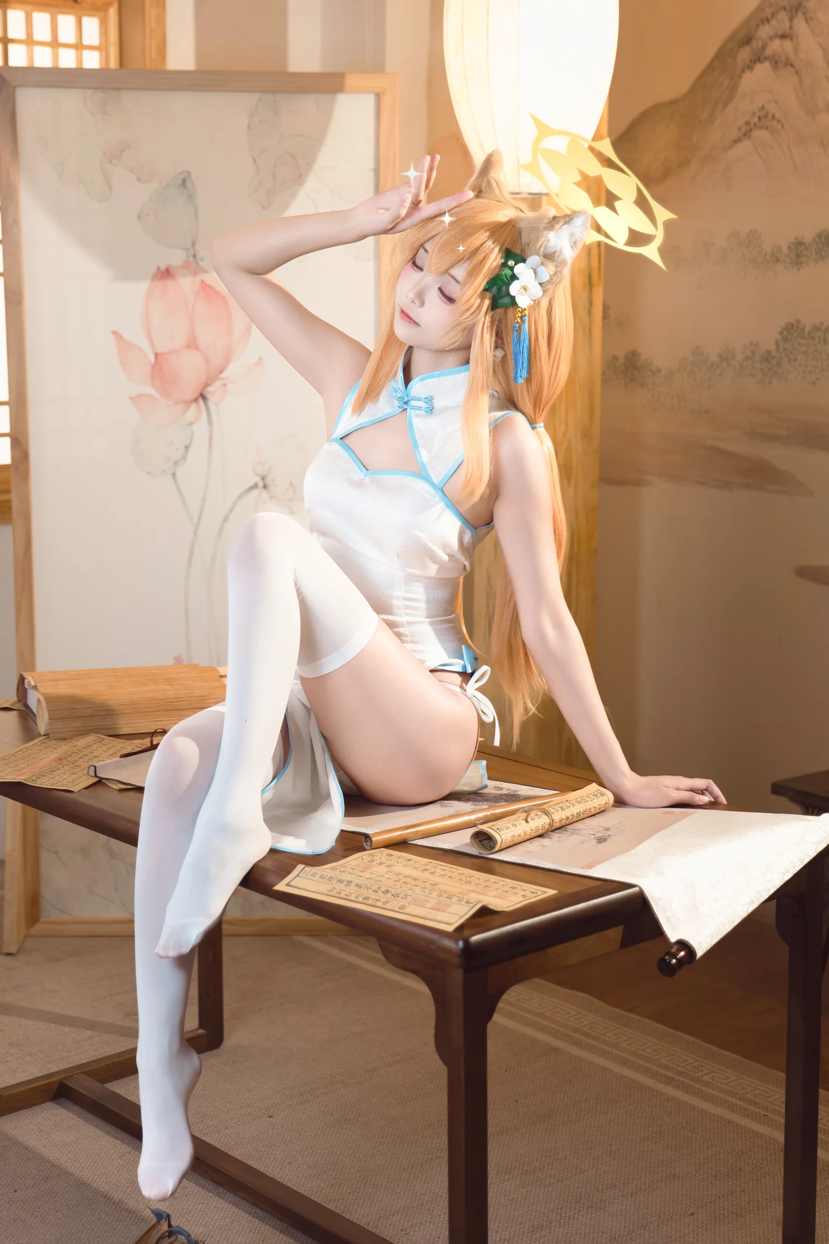 艾西Aiwest 蔚蓝档案 伊落玛丽旗袍 - 第21张写真大图