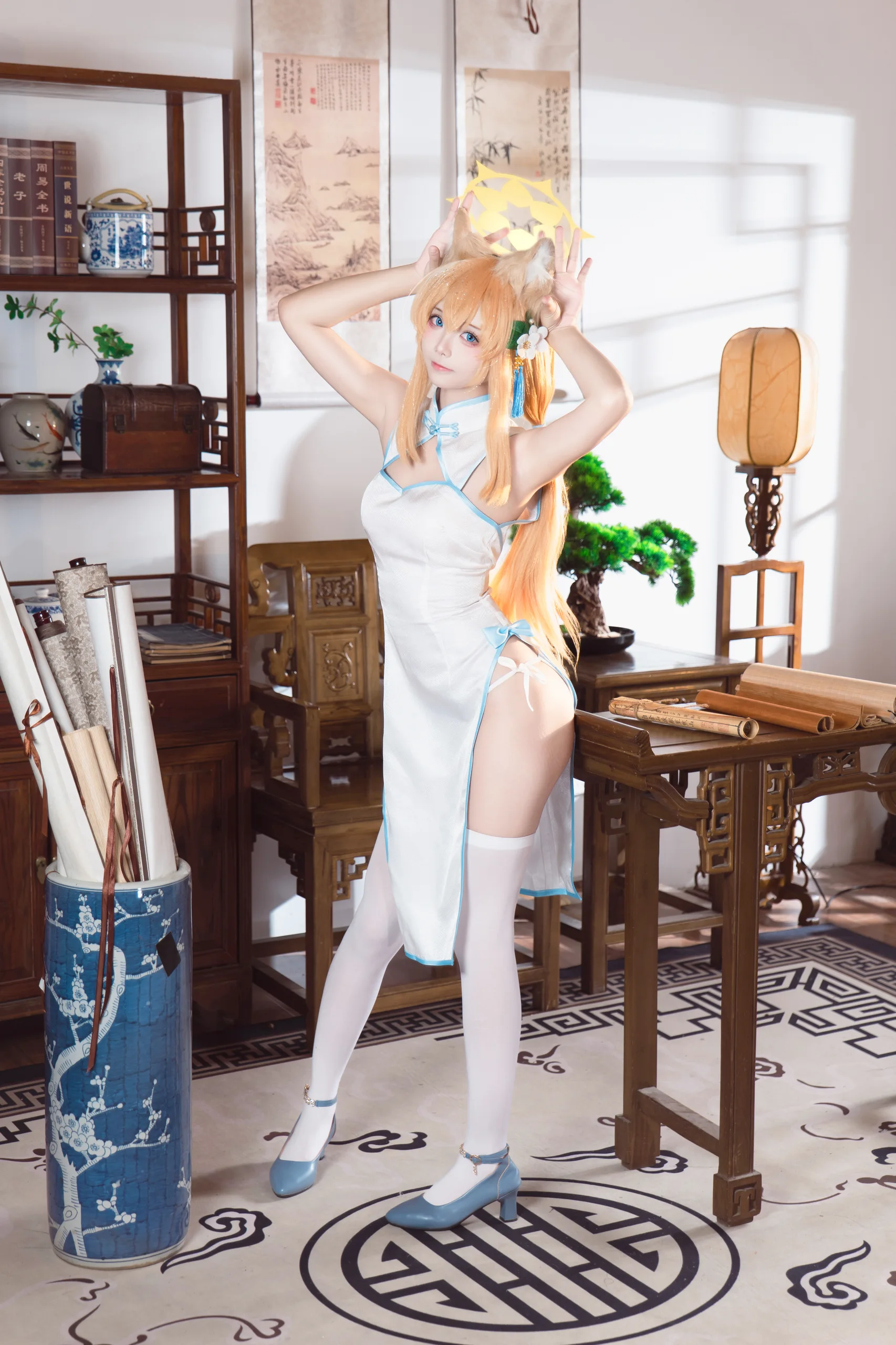 艾西Aiwest 蔚蓝档案 伊落玛丽旗袍 - 第26张写真大图