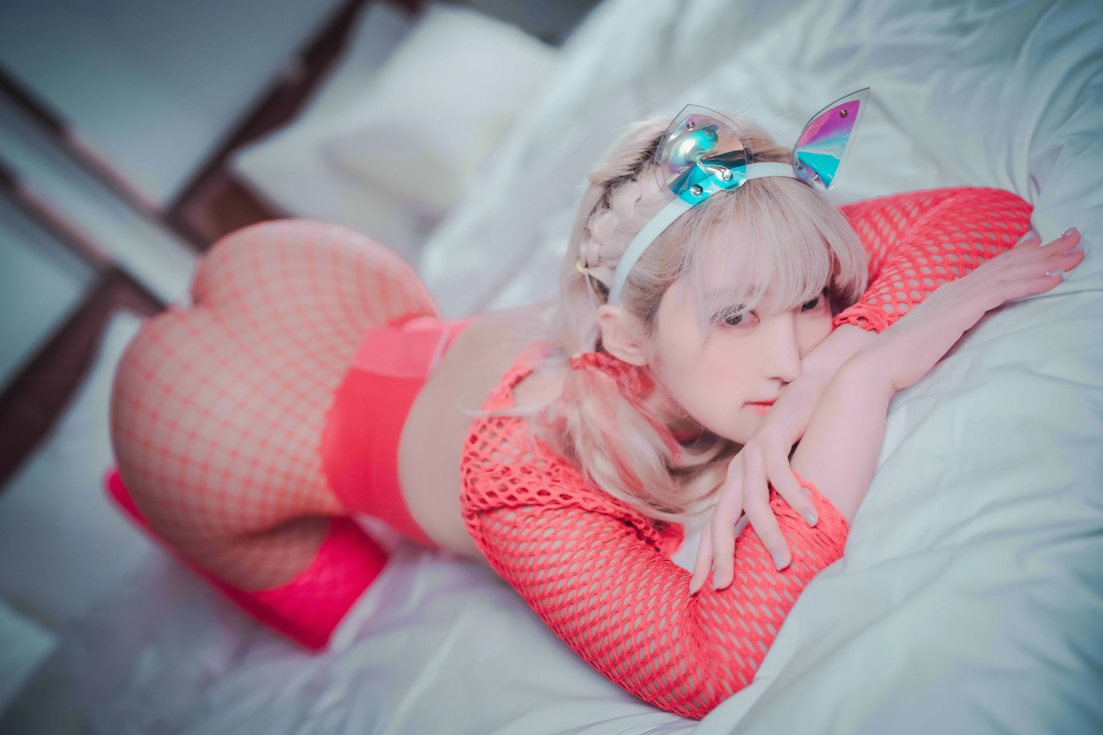 Hanari하나리 DJAWA Photo – Hanari Sheer Pink Cat Girl 84P 00GB - 第84张写真大图