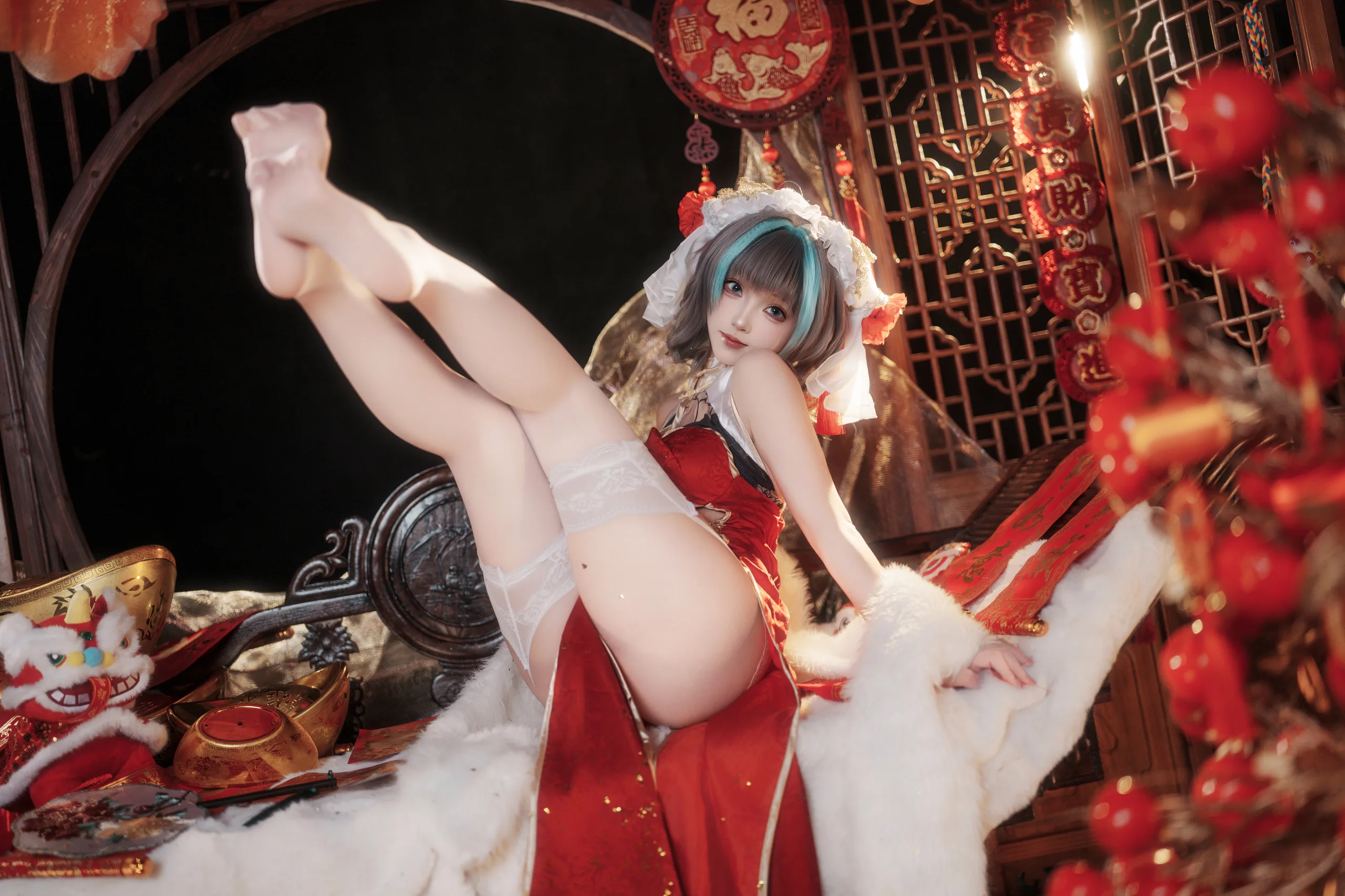 Bangni邦尼 碧蓝航线 柴郡新春旗袍 81P - 第19张写真大图
