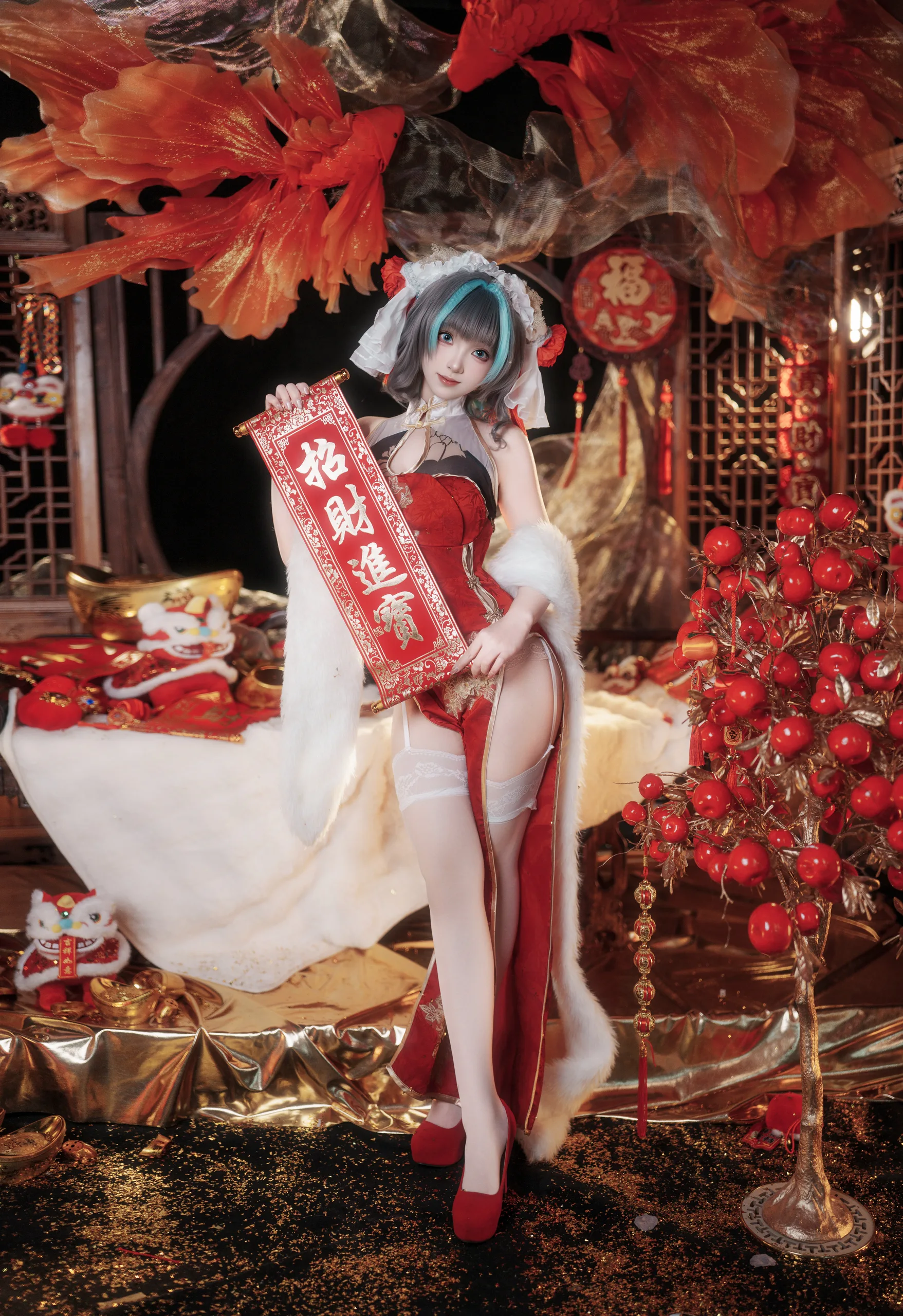Bangni邦尼 碧蓝航线 柴郡新春旗袍 81P - 第20张写真大图