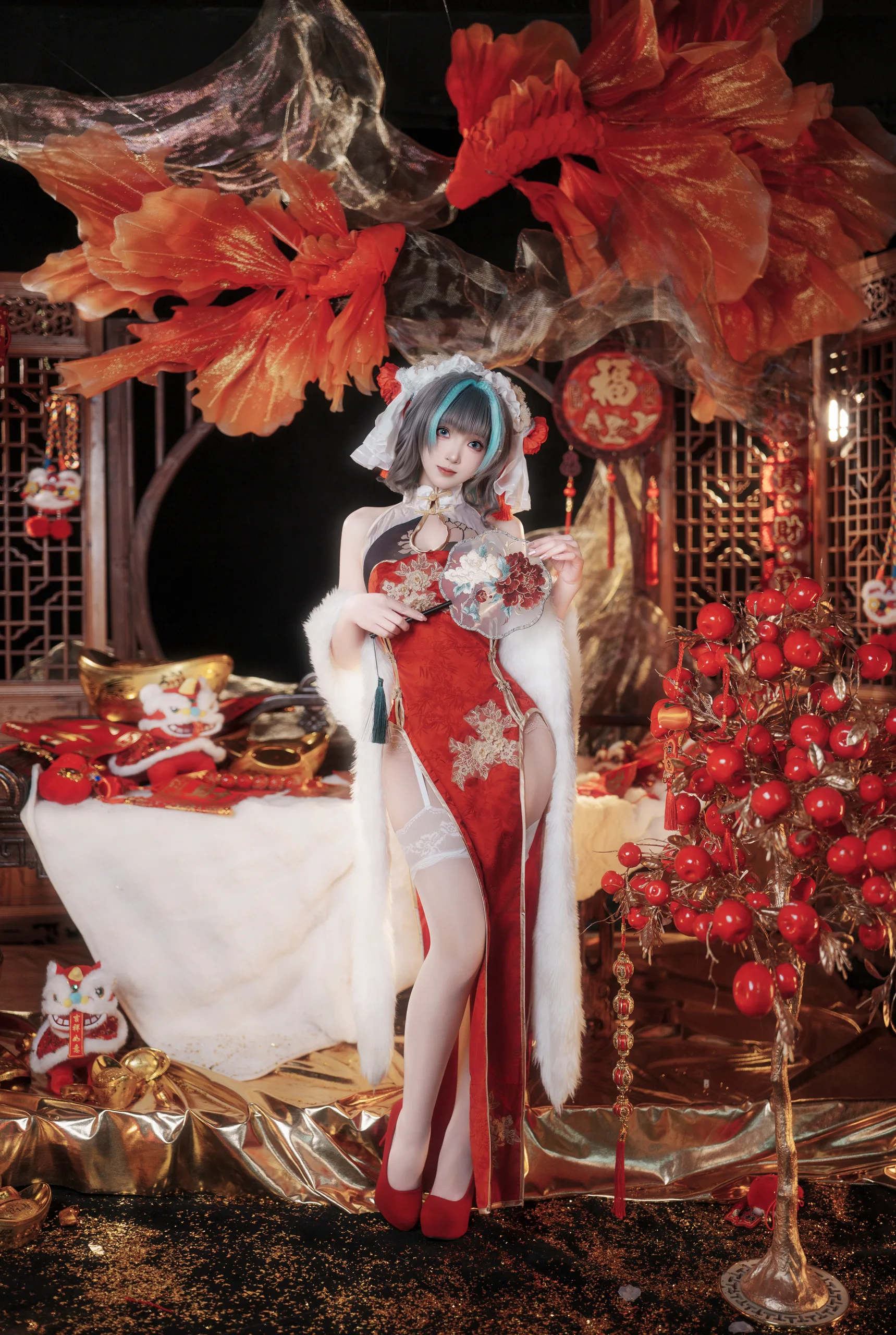 Bangni邦尼 碧蓝航线 柴郡新春旗袍 81P - 第34张写真大图