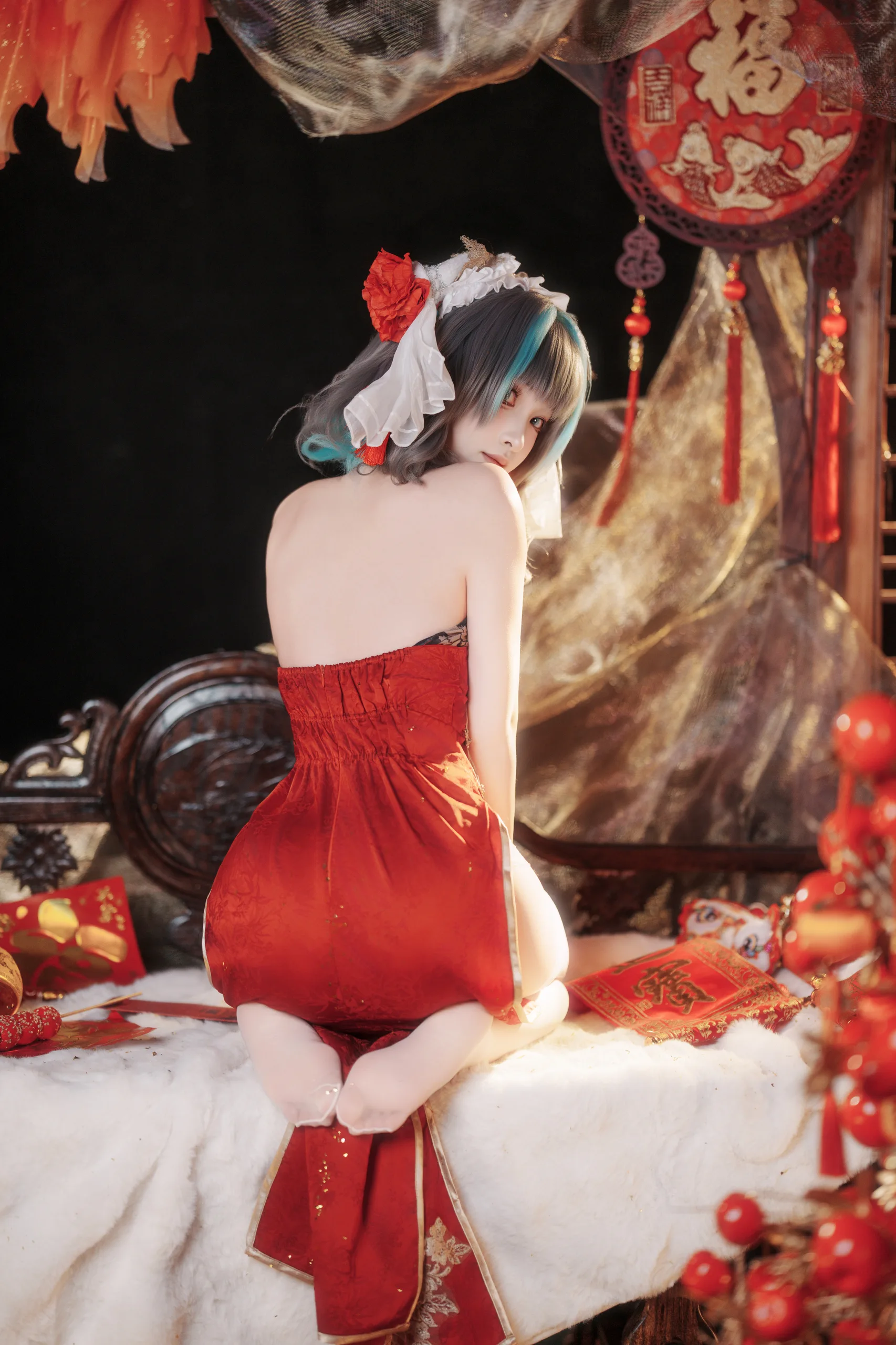 Bangni邦尼 碧蓝航线 柴郡新春旗袍 81P - 第35张写真大图