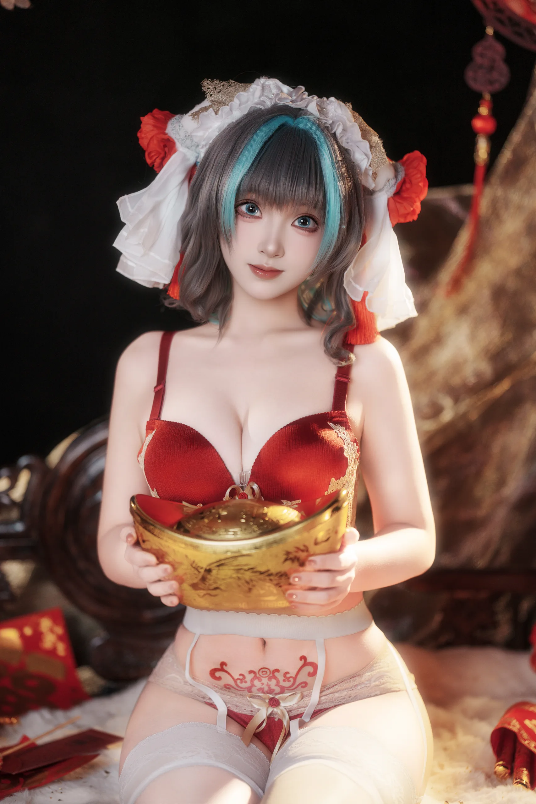 Bangni邦尼 碧蓝航线 柴郡新春旗袍 81P - 第39张写真大图