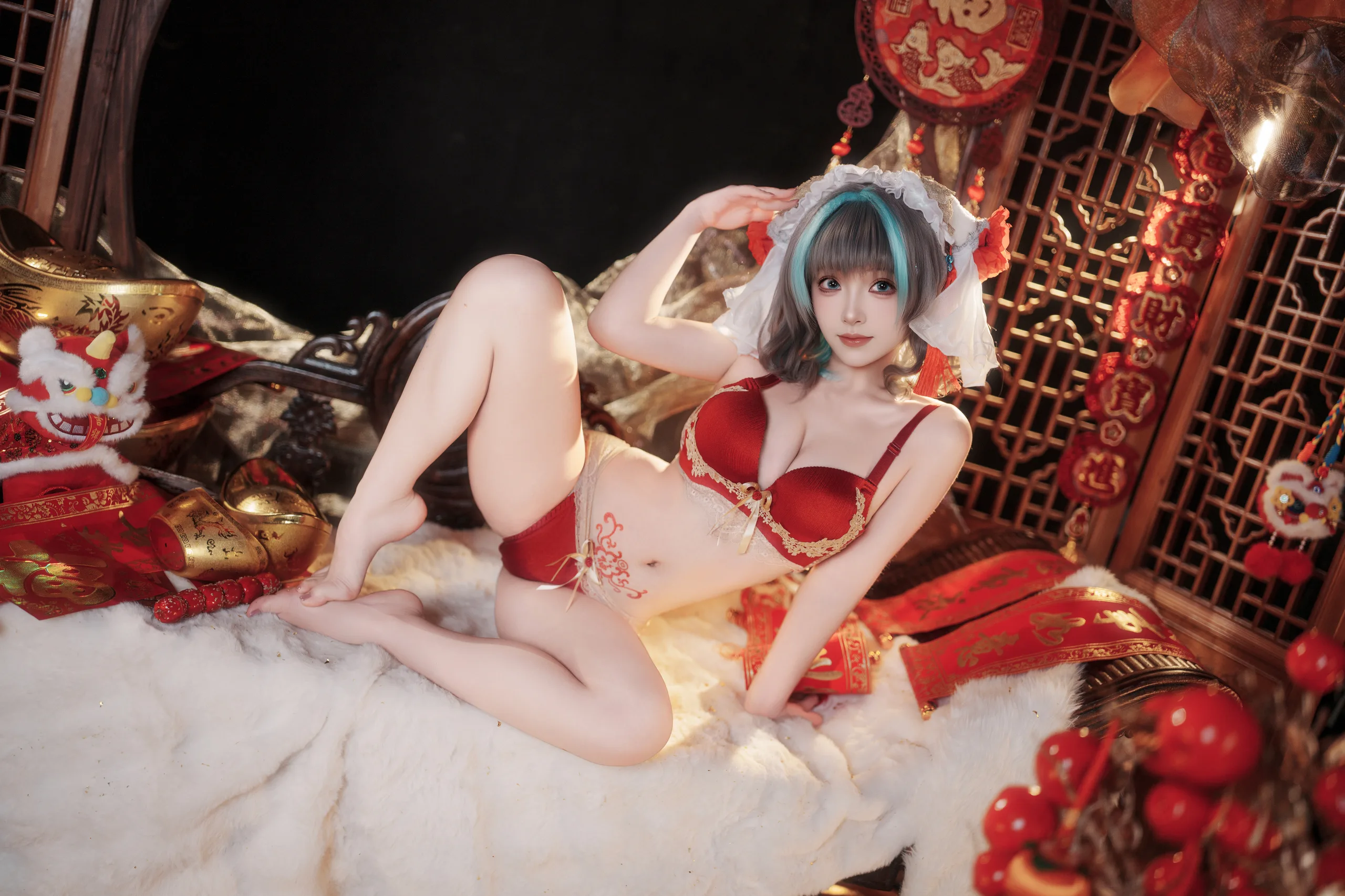 Bangni邦尼 碧蓝航线 柴郡新春旗袍 81P - 第70张写真大图