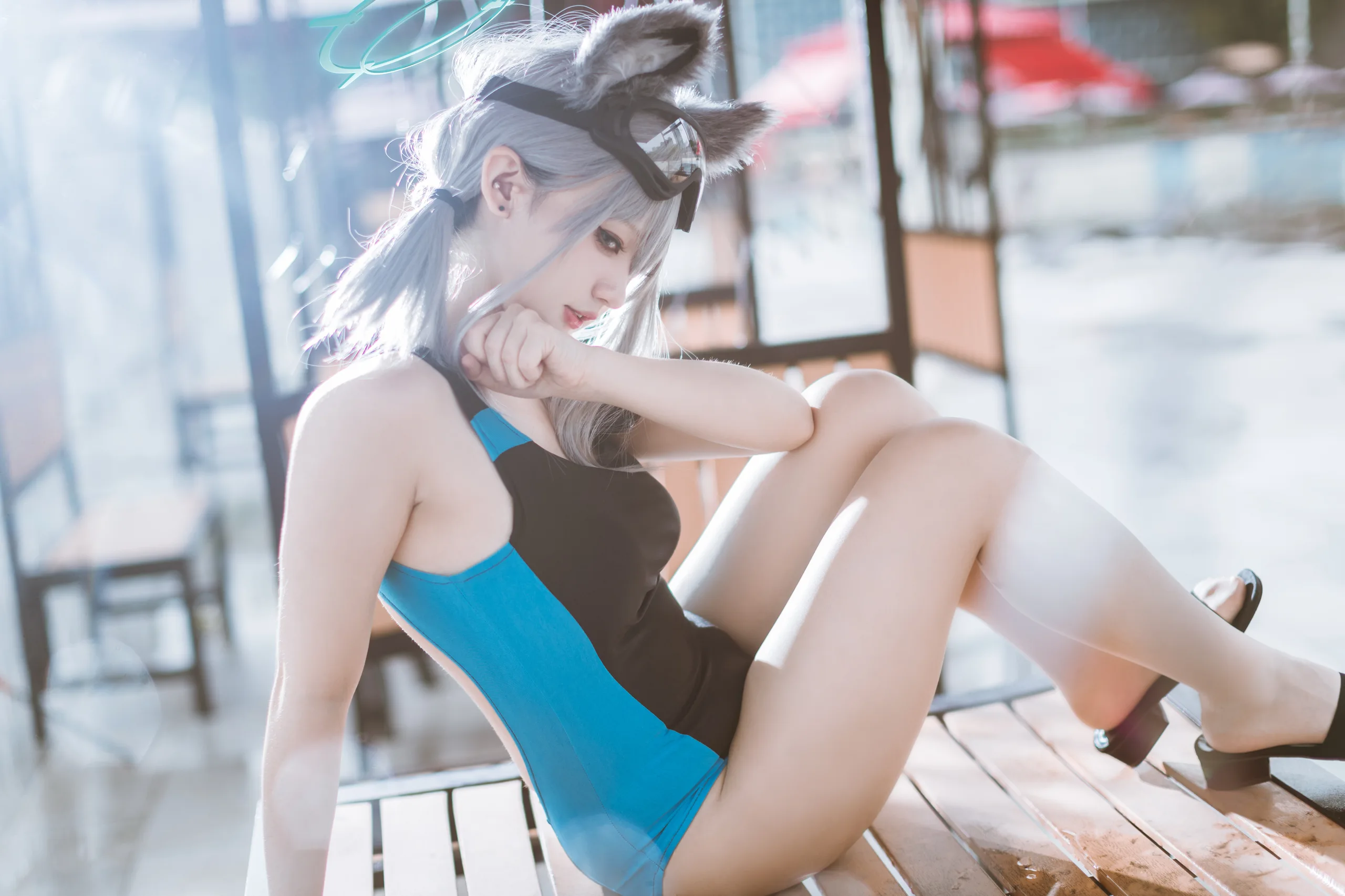 Mercurius i 露 蔚蓝档案 砂狼白子 水着 15P - 第12张写真大图