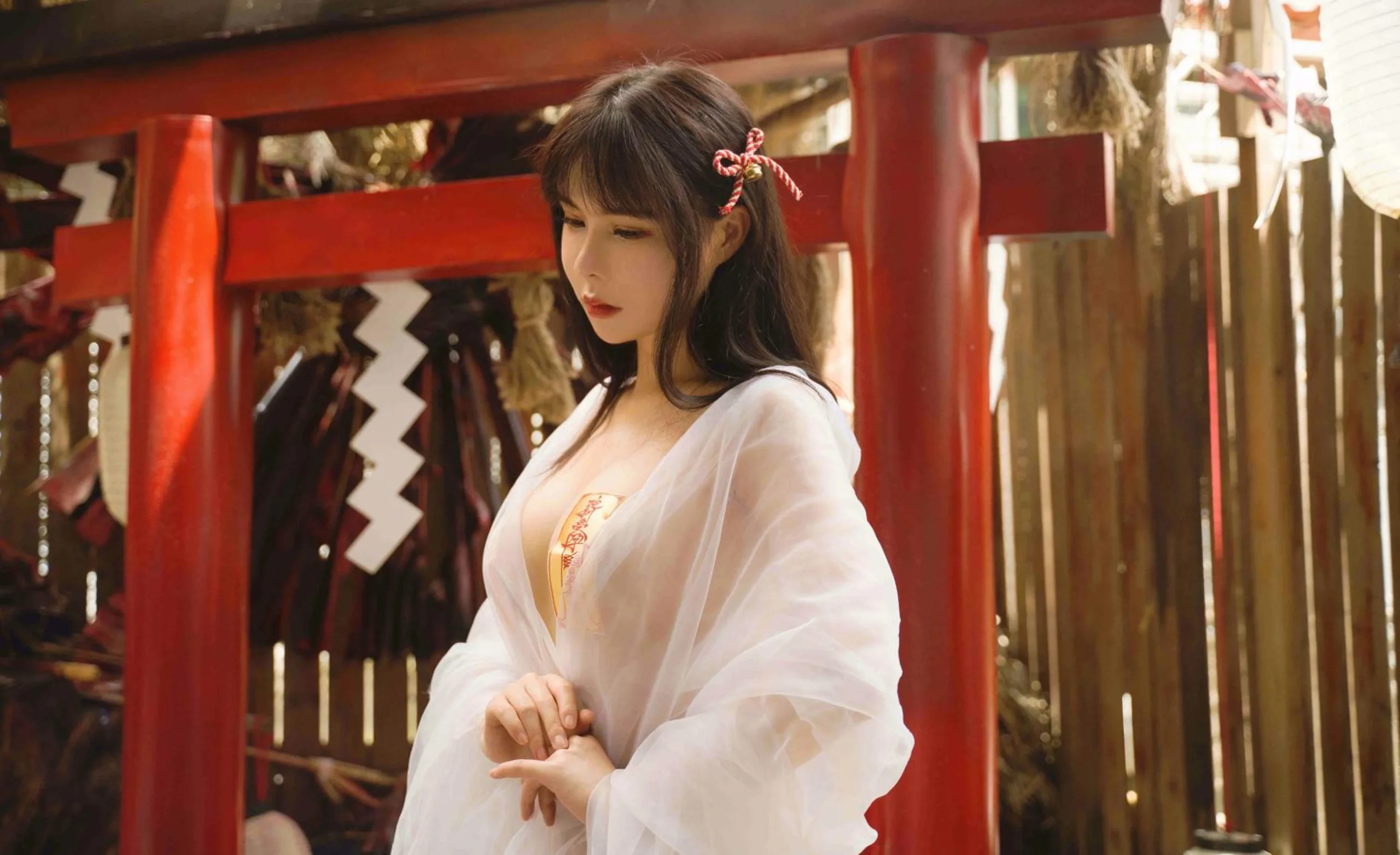 亚马逊鲶鱼 神社符纸巫女 96P - 第94张写真大图