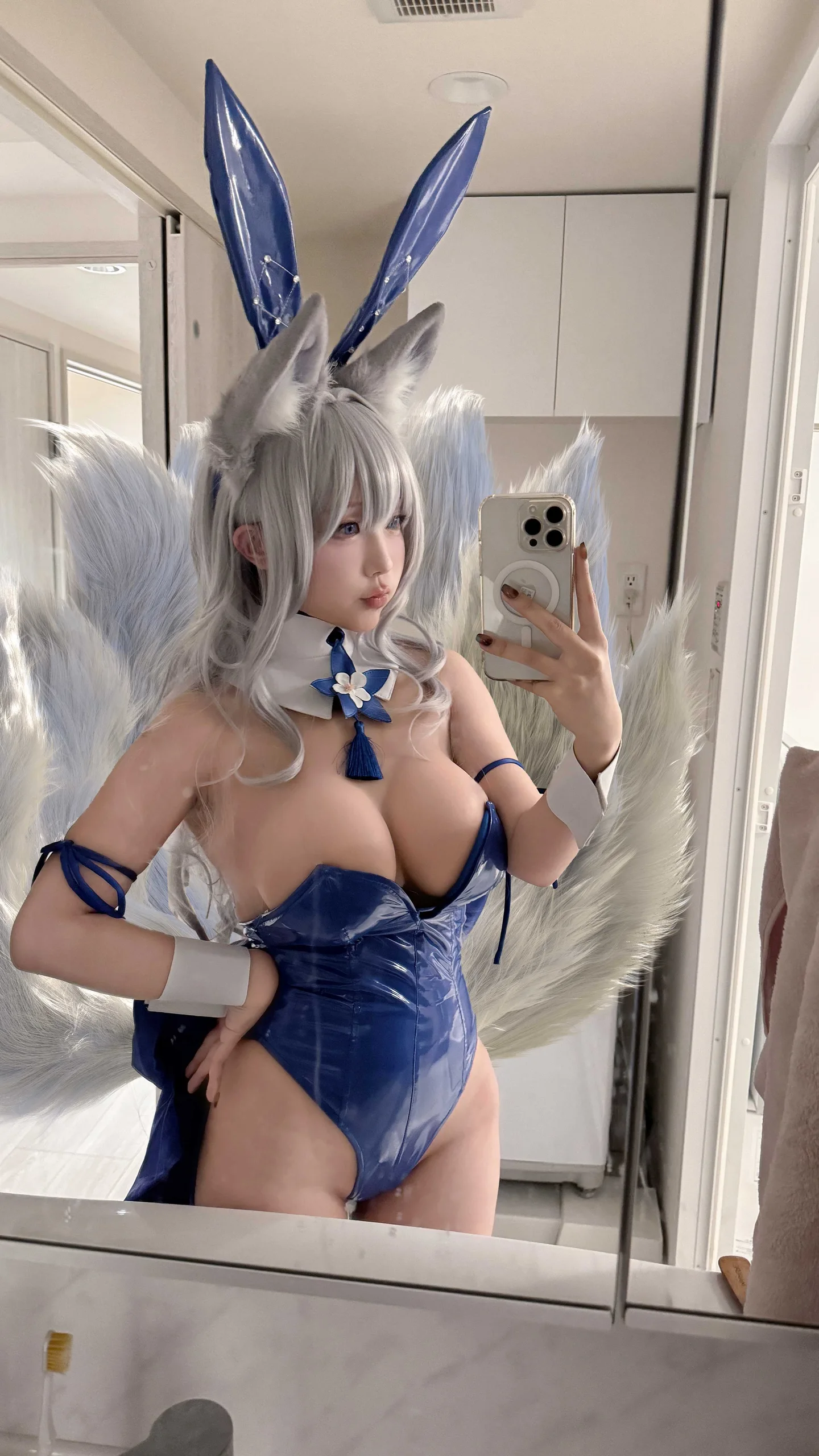 切切celia 碧蓝航线 信浓兔女郎自拍 16P - 第14张写真大图