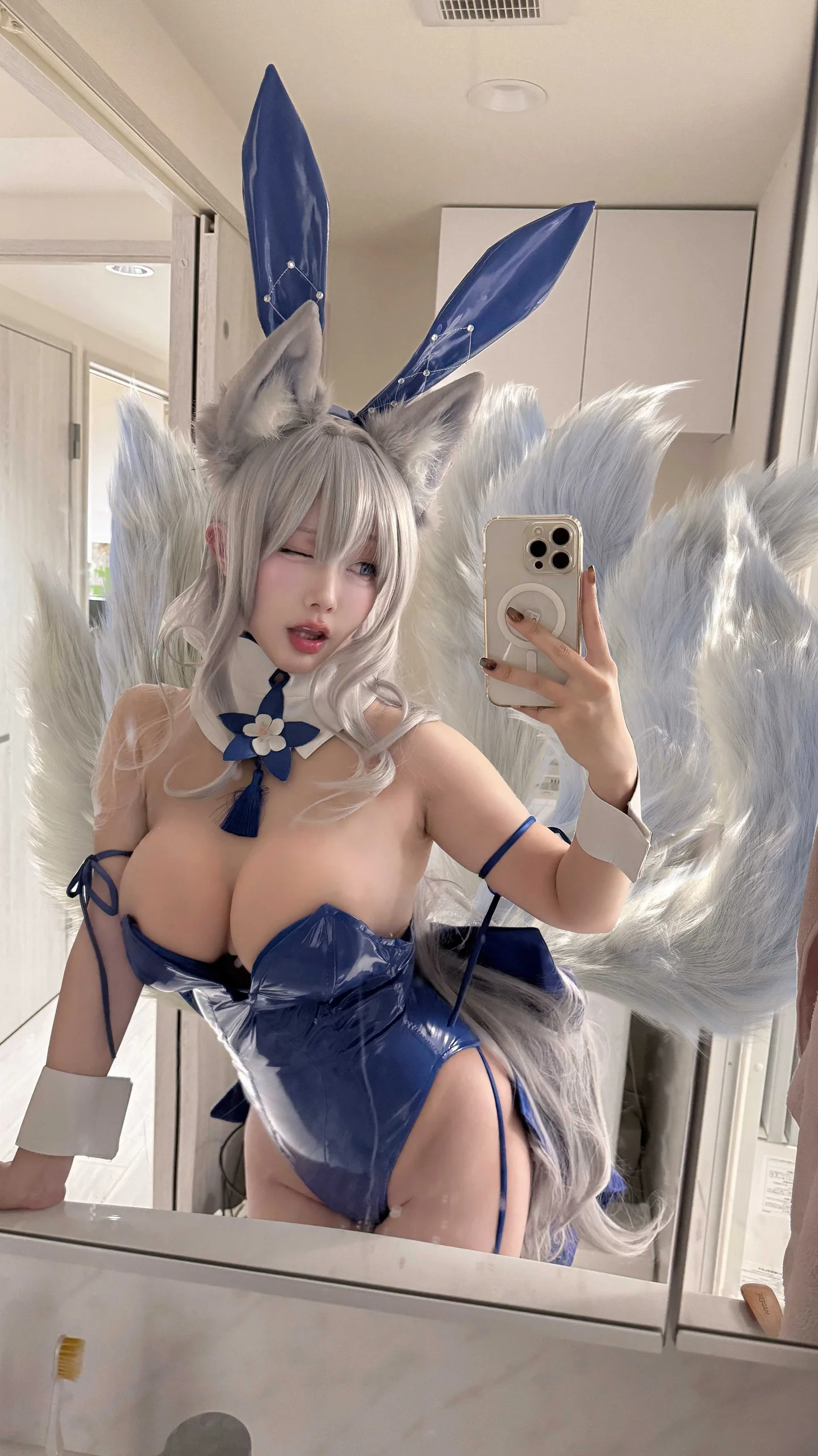 切切celia 碧蓝航线 信浓兔女郎自拍 16P - 第15张写真大图
